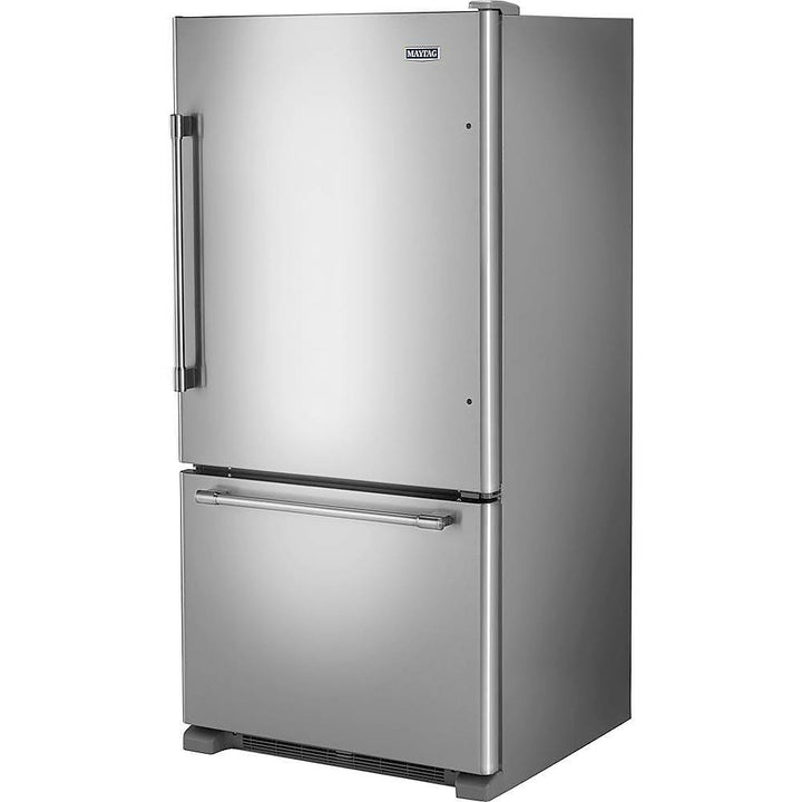 Maytag - 22 Cu. Ft. Bottom-Freezer Refrigerator with Humidity-Controlled FreshLock Crispers - Stainless Steel_8