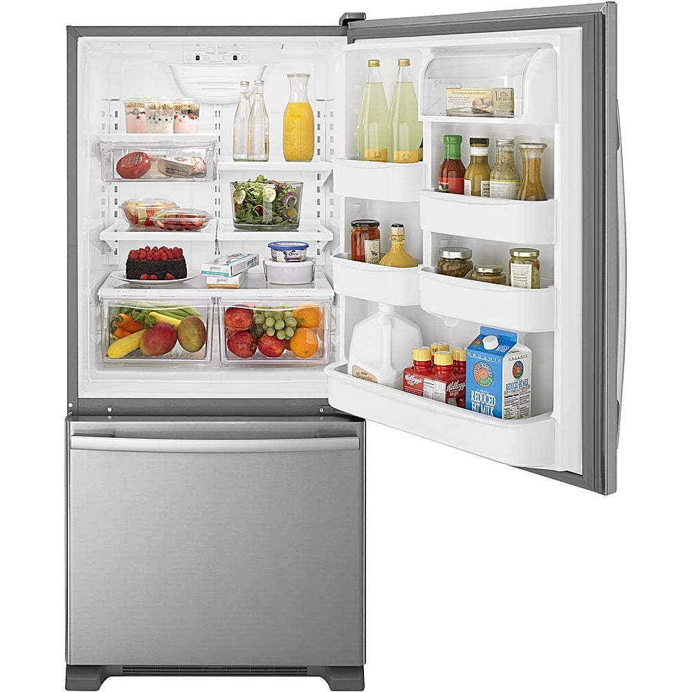 Amana - 18 Cu. Ft. Bottom-Freezer Refrigerator with EasyFreezer Pull-Out Drawer - Stainless Steel_2