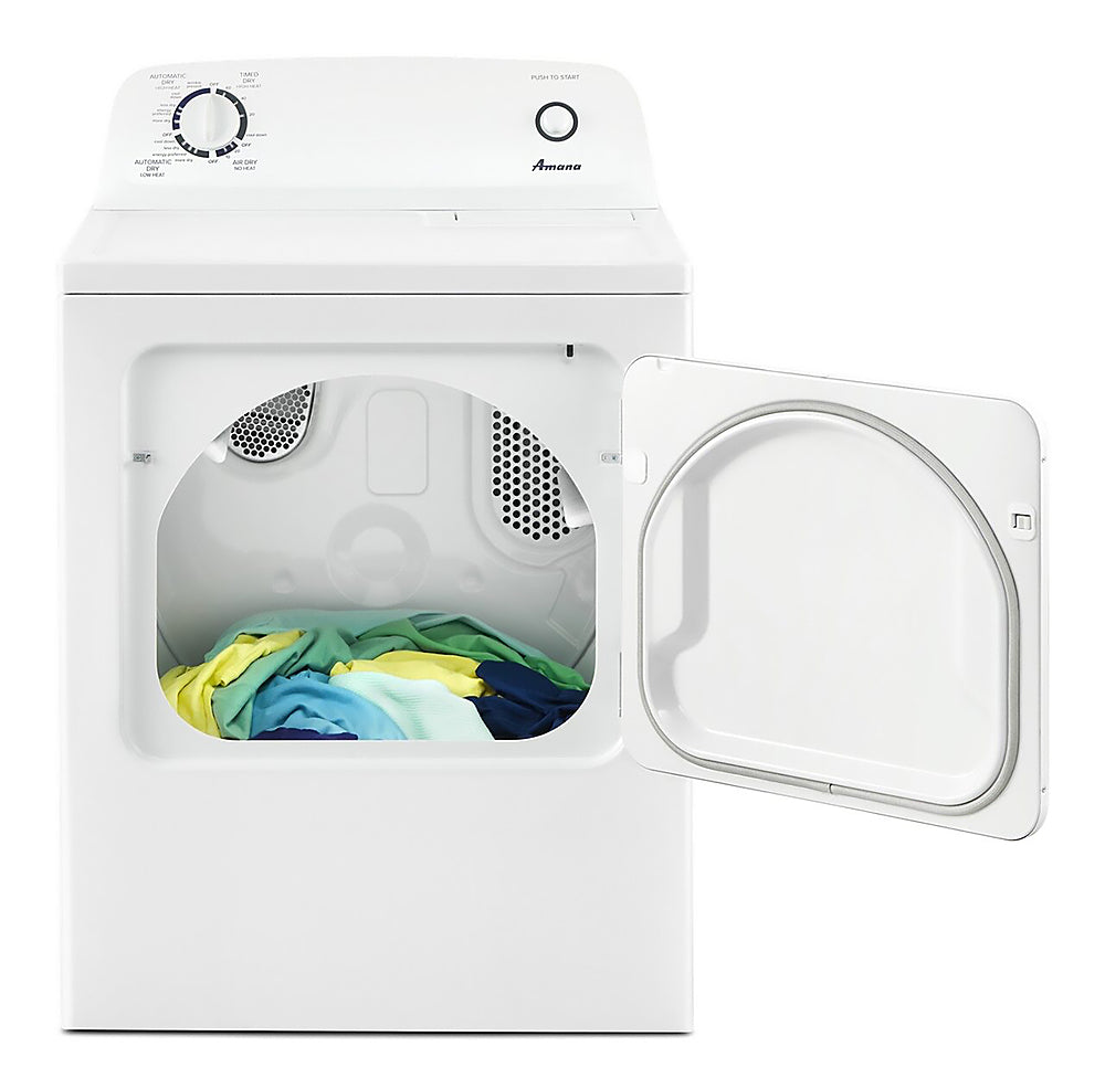 Amana - 6.5 Cu. Ft. Electric Dryer with Automatic Dryness Control - White_4