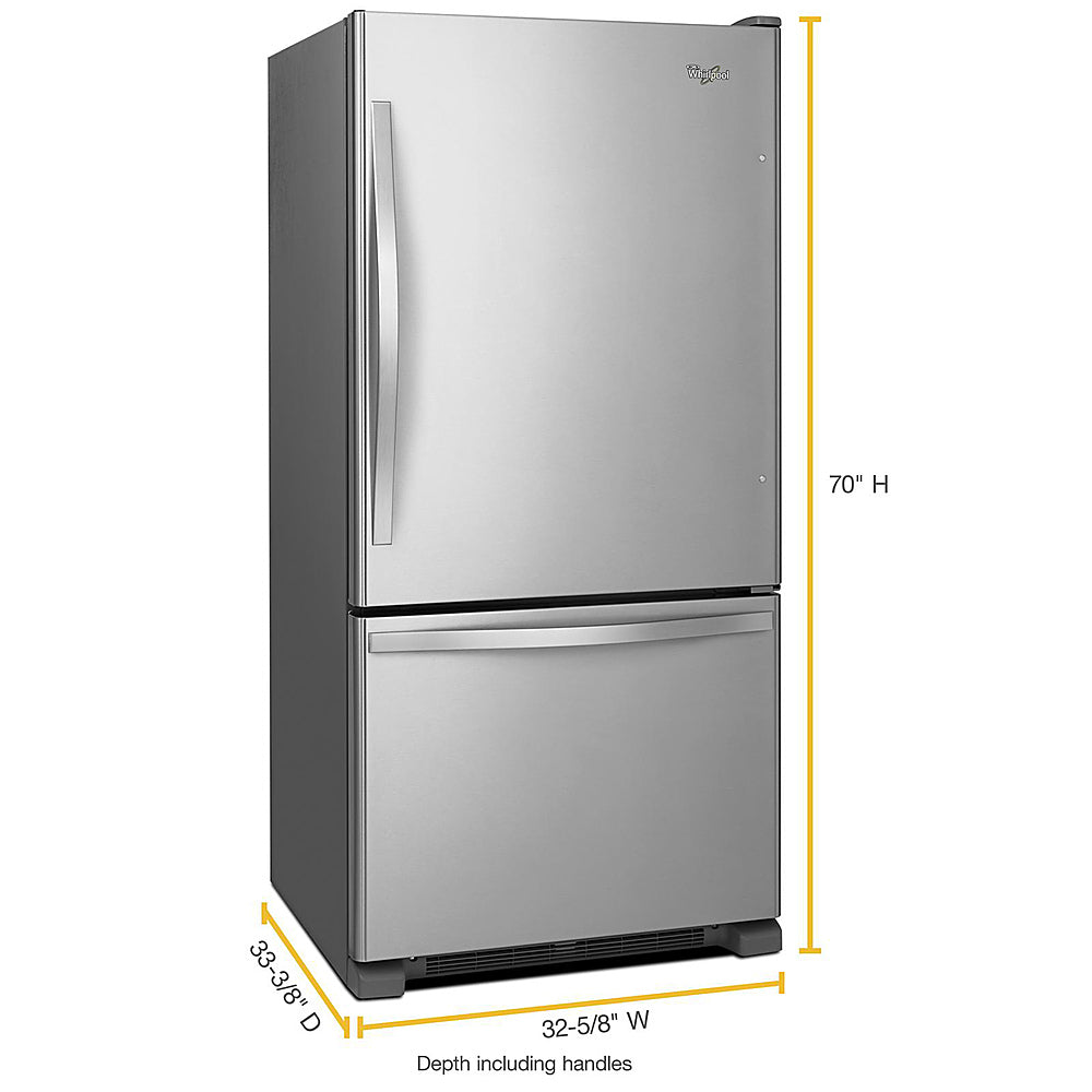 Whirlpool - 21.9 Cu. Ft. Bottom-Freezer Refrigerator - Stainless Steel_3