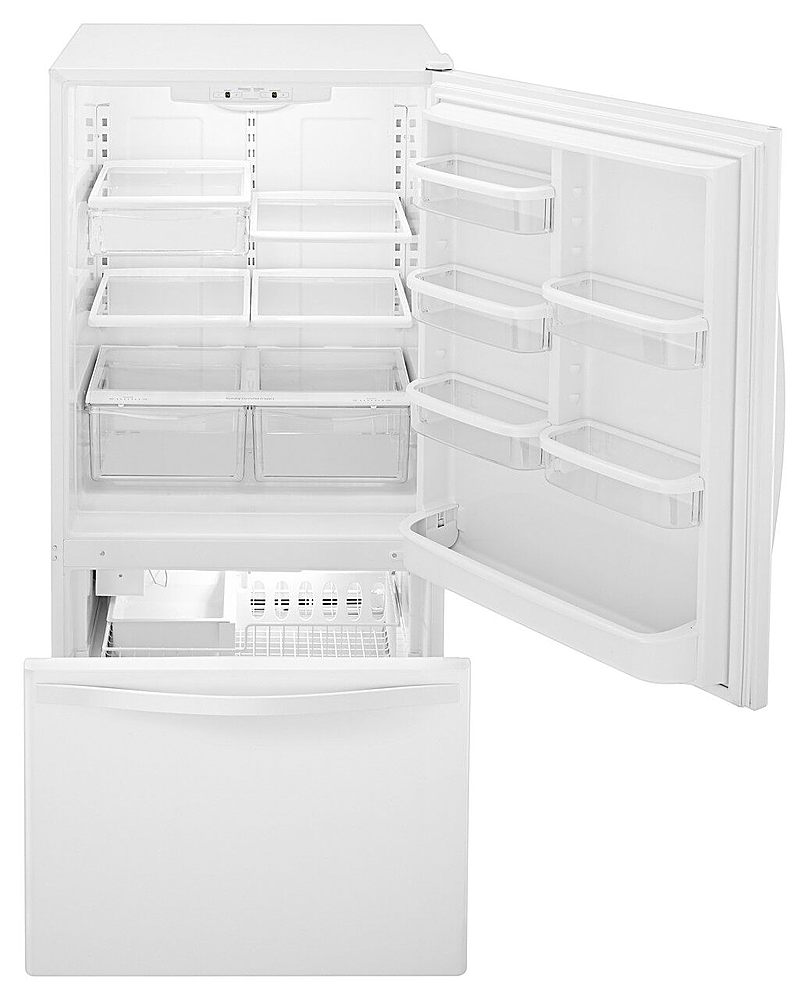 Whirlpool - 22 Cu. Ft. Bottom-Freezer Refrigerator with SpillGuard Glass Shelves - White_1