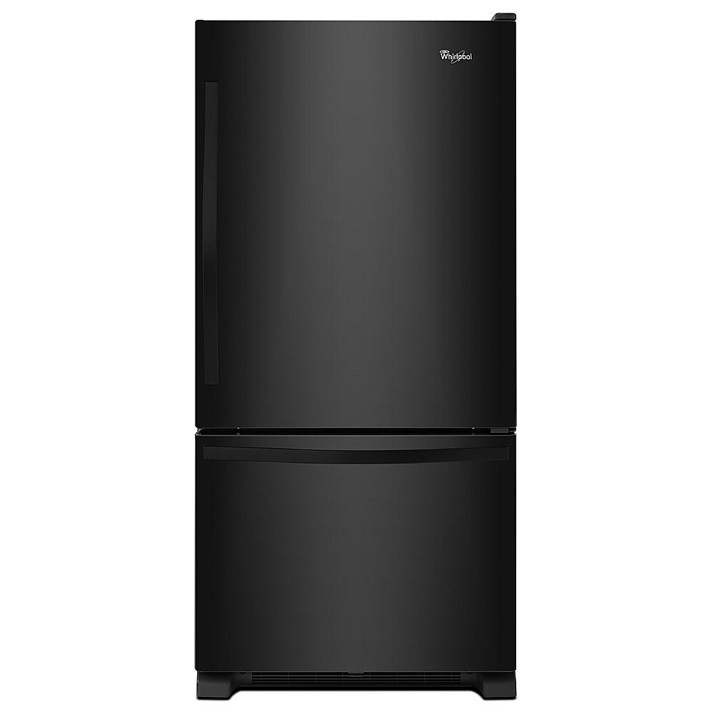 Whirlpool - 22 Cu. Ft. Bottom-Freezer Refrigerator with SpillGuard Glass Shelves - Black_0