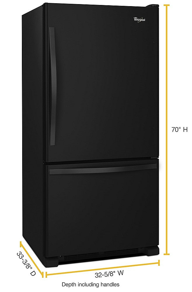 Whirlpool - 22 Cu. Ft. Bottom-Freezer Refrigerator with SpillGuard Glass Shelves - Black_7