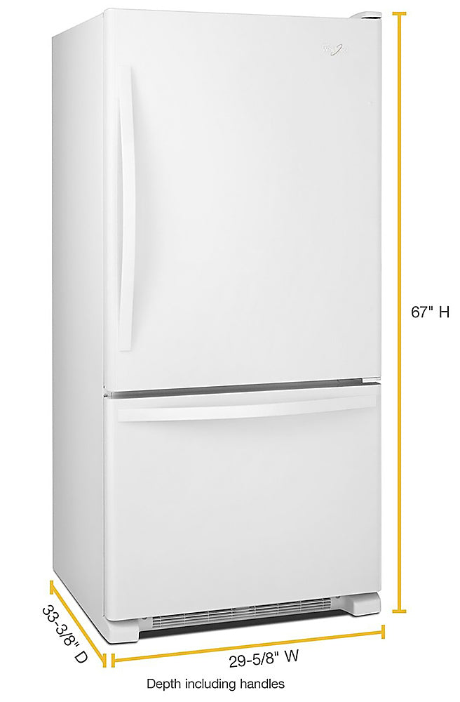 Whirlpool - 18.7 Cu. Ft. Bottom-Freezer Refrigerator with Spillguard Glass Shelves - White_6