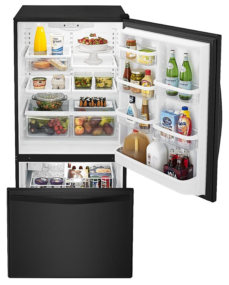 Whirlpool - 18.7 Cu. Ft. Bottom-Freezer Refrigerator with Spillguard Glass Shelves - Black_5