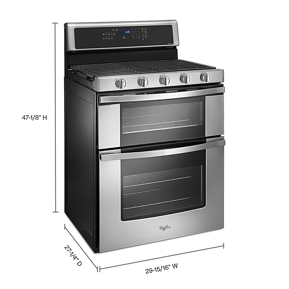 Whirlpool - 6.0 Cu. Ft. Self-Cleaning Freestanding Double Oven Gas Convection Range - Stainless Steel_1
