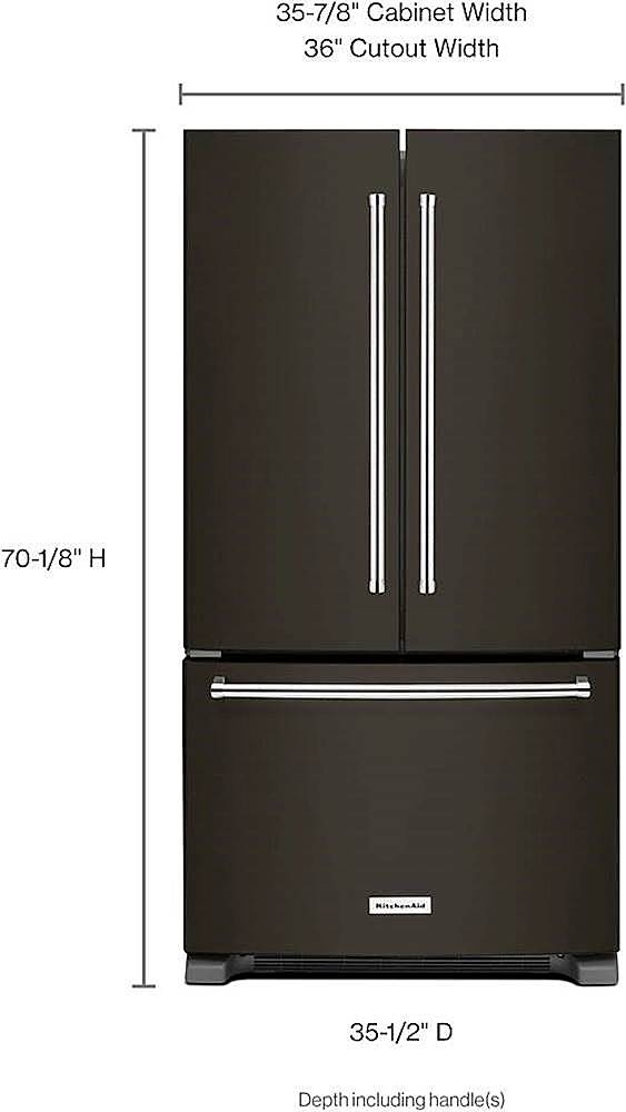 KitchenAid - 25 cu. ft. French Door Refrigerator with Interior Water Dispenser - Black Stainless Steel_1