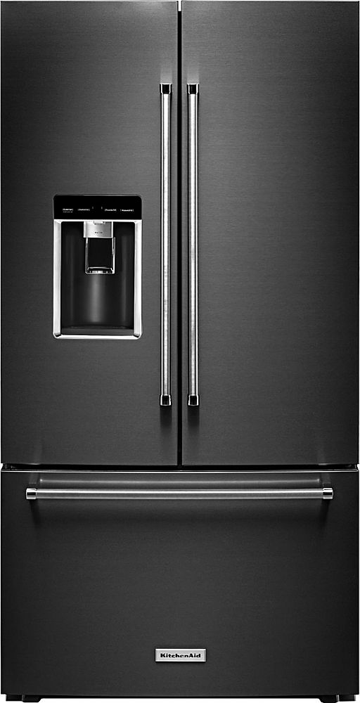 KitchenAid - 23.8 Cu. Ft. French Door Counter-Depth Refrigerator - Black Stainless Steel_0