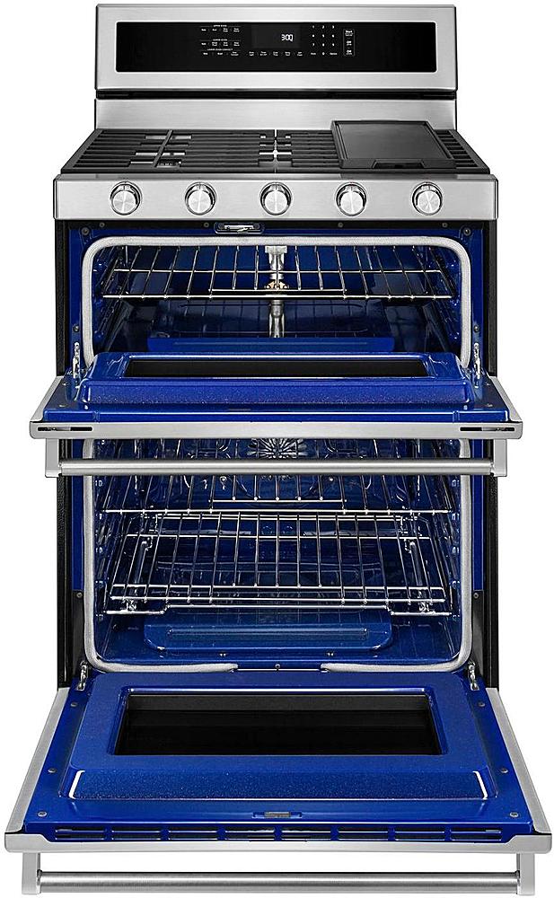 KitchenAid - 6.0 Cu. Ft. Self-Cleaning Free-Standing Double Oven Gas Convection Range - Stainless Steel_1