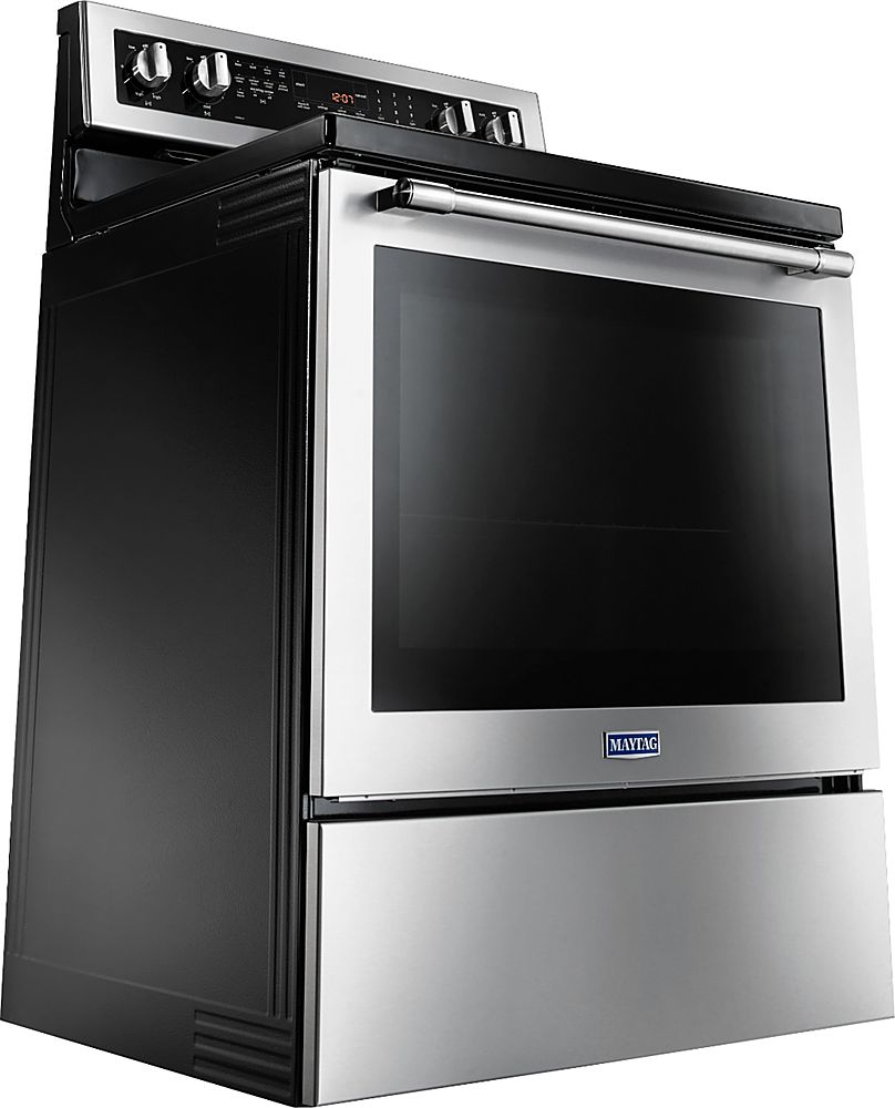 Maytag - 6.4 Cu. Ft. Self-Cleaning Freestanding Fingerprint Resistant Electric Convection Range - Stainless Steel_10