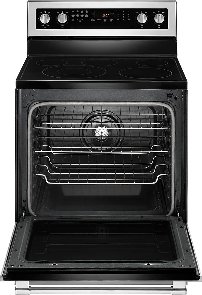 Maytag - 6.4 Cu. Ft. Self-Cleaning Freestanding Fingerprint Resistant Electric Convection Range - Stainless Steel_5
