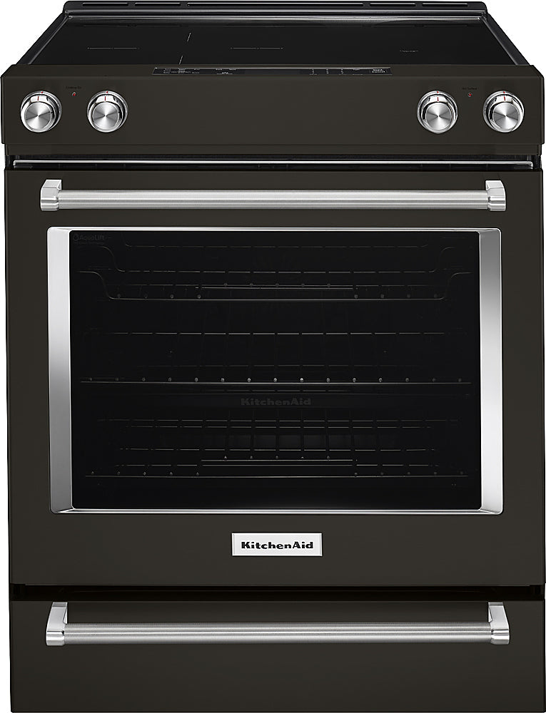 KitchenAid - 6.4 Cu. Ft. Self-Cleaning Slide-In Electric Convection Range - Black Stainless Steel_0