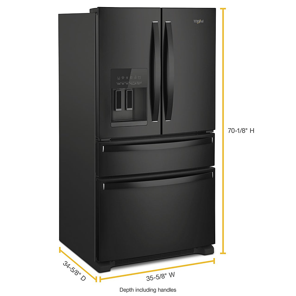 Whirlpool - 24.5 Cu. Ft. 4-Door French Door Refrigerator - Black Stainless Steel_3