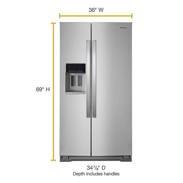 Whirlpool - 28.4 Cu. Ft. Side-by-Side Refrigerator with In-Door-Ice Storage - Stainless Steel_1
