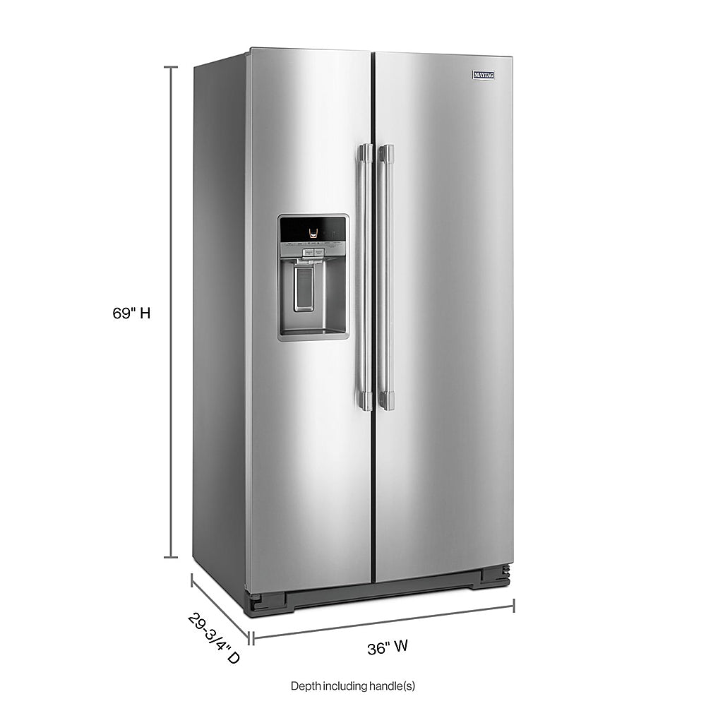 Maytag - 20.6 Cu. Ft. Side-by-Side Refrigerator - Stainless Steel_1