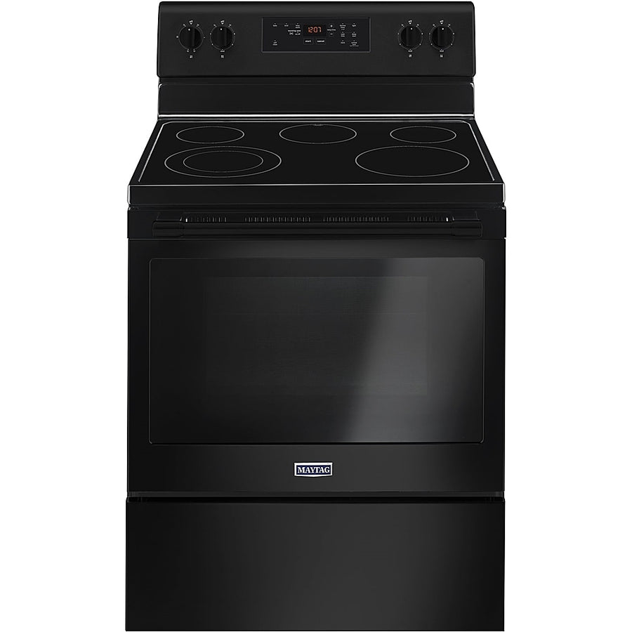 Maytag - 5.3 Cu. Ft. Self-Cleaning Freestanding Electric Range with Precision Cooking System - Black_0