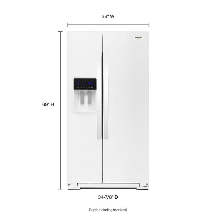 Whirlpool - 28.5 Cu. Ft. Side-by-Side Refrigerator with In-Door-Ice Storage - White_1