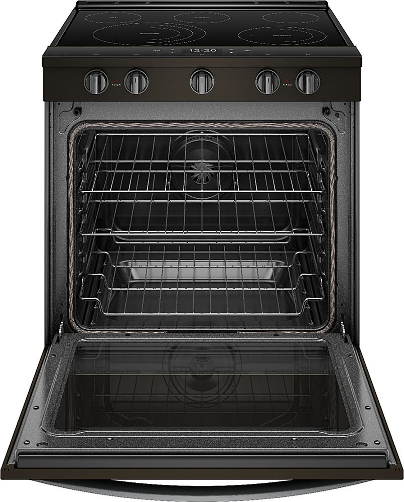 Whirlpool - 6.4 Cu. Ft. Slide-In Electric Convection Range with Self-Cleaning with Air Fry with Connection - Black Stainless Steel_1
