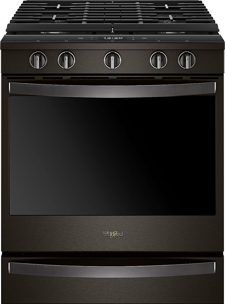 Whirlpool - 5.8 Cu. Ft. Slide-In Gas Convection Range with Self-Cleaning with Air Fry with Connection - Black Stainless Steel_0