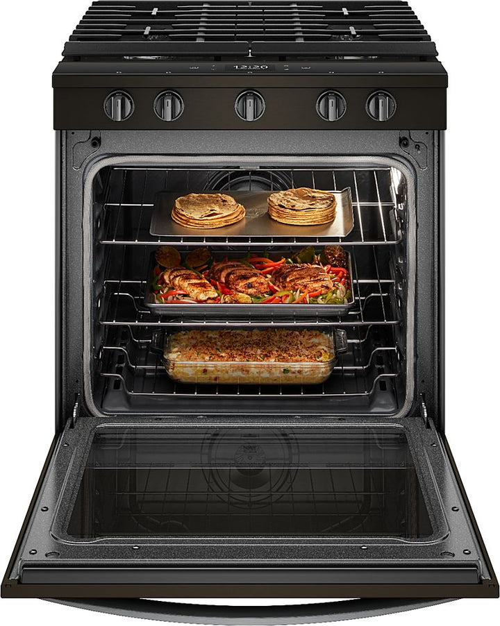 Whirlpool - 5.8 Cu. Ft. Slide-In Gas Convection Range with Self-Cleaning with Air Fry with Connection - Black Stainless Steel_4