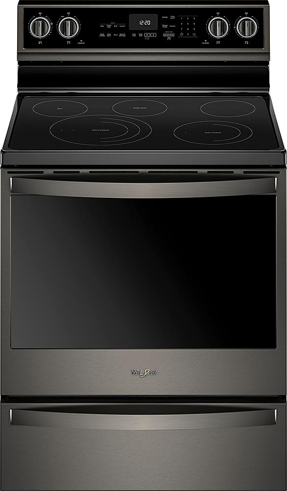 Whirlpool - 6.4 Cu. Ft. Freestanding Electric Convection Range with Self-Cleaning - Black Stainless Steel_0