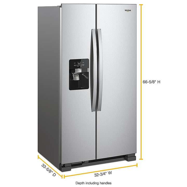 Whirlpool - 21.4 Cu. Ft. Side-by-Side Refrigerator with Fingerprint Resistant - Stainless Steel_2