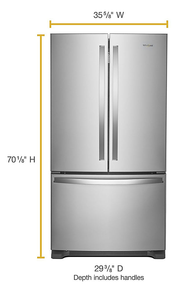 Whirlpool - 20 cu. ft. French Door Refrigerator with Counter Depth Design - Stainless Steel_6