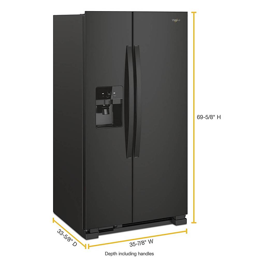 Whirlpool - 24.6 Cu. Ft. Side-by-Side Refrigerator with Water and Ice Dispenser - Black_1