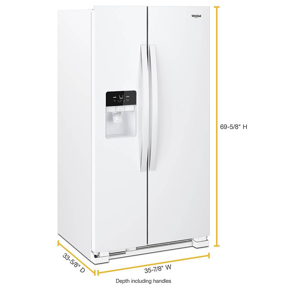 Whirlpool - 24.6 Cu. Ft. Side-by-Side Refrigerator with Water and Ice Dispenser - White_1