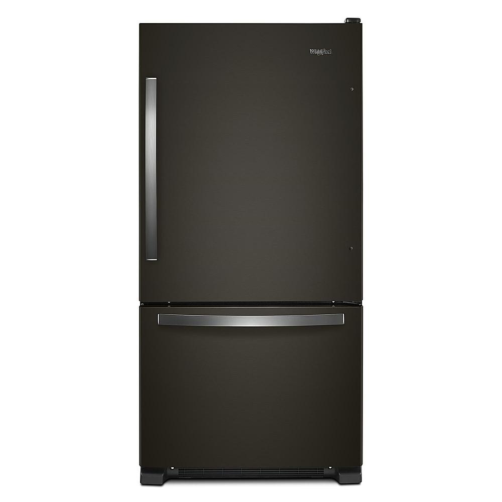 Whirlpool - 22 Cu. Ft. Bottom-Freezer Refrigerator with SpillGuard Glass Shelves - Black Stainless Steel_0