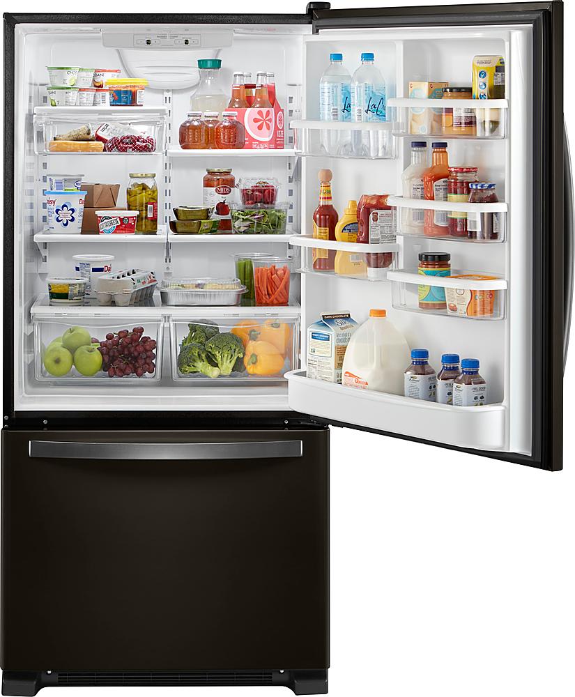 Whirlpool - 22 Cu. Ft. Bottom-Freezer Refrigerator with SpillGuard Glass Shelves - Black Stainless Steel_1