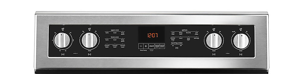 Maytag - 6.7 Cu. Ft. Self-Cleaning Freestanding Fingerprint Resistant Double Oven Electric Convection Range - Stainless Steel_1