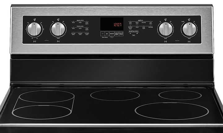 Maytag - 6.7 Cu. Ft. Self-Cleaning Freestanding Fingerprint Resistant Double Oven Electric Convection Range - Stainless Steel_5