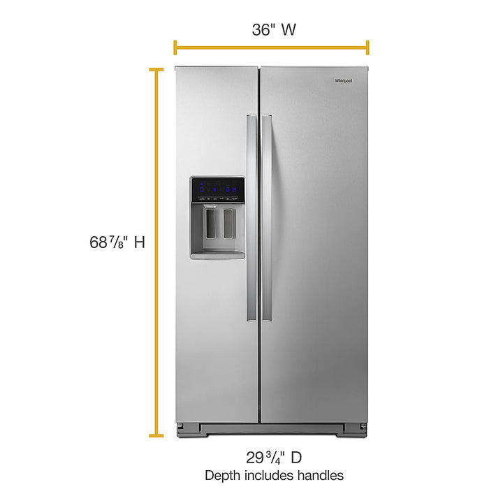 Whirlpool - 20.6 Cu. Ft. Side-by-Side Counter-Depth Refrigerator - Stainless Steel_1