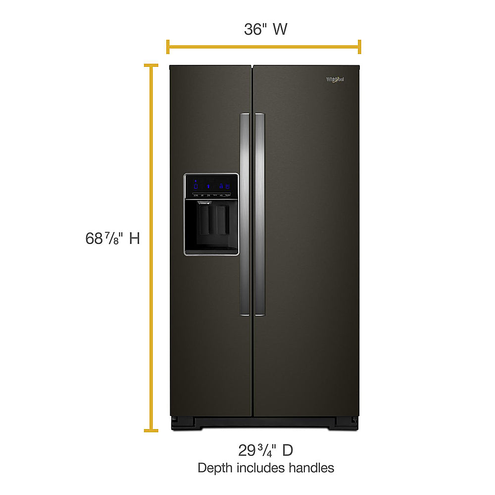 Whirlpool - 20.6 Cu. Ft. Side-by-Side Counter-Depth Refrigerator - Black Stainless Steel_1
