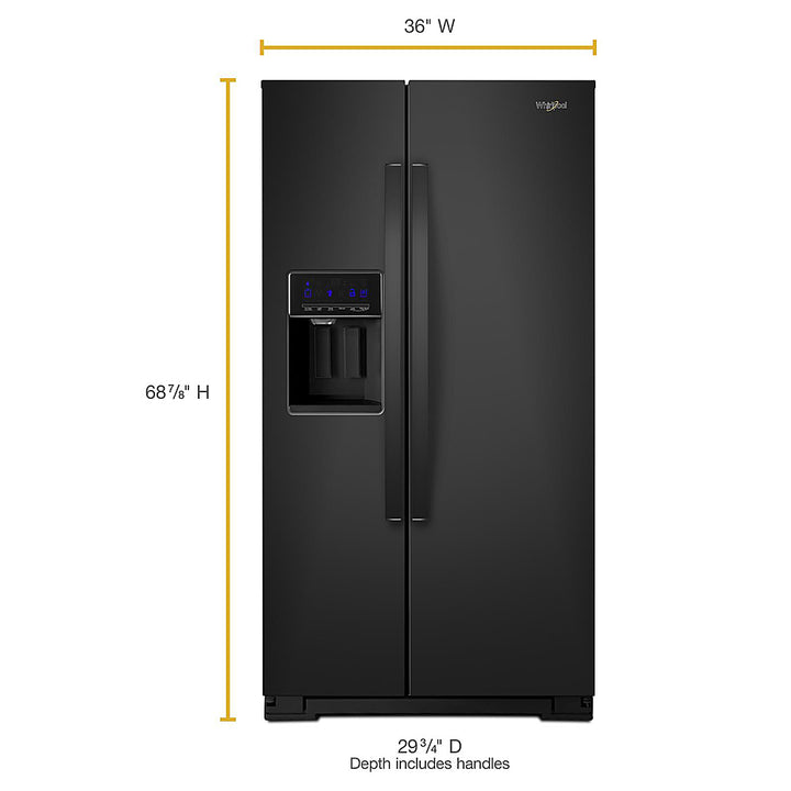 Whirlpool - 20.6 Cu. Ft. Side-by-Side Counter-Depth Refrigerator - Black_1