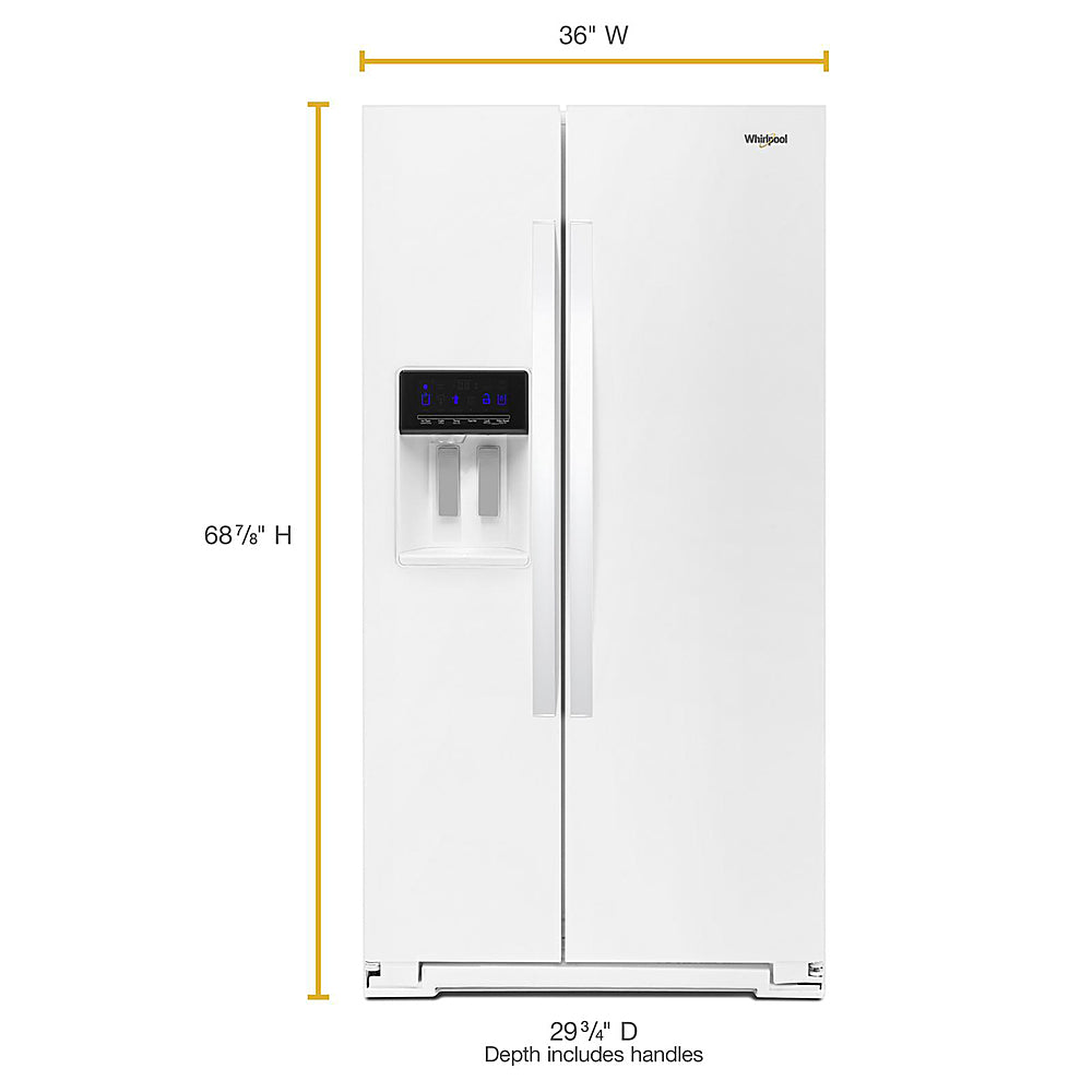 Whirlpool - 20.6 Cu. Ft. Side-by-Side Counter-Depth Refrigerator - White_1