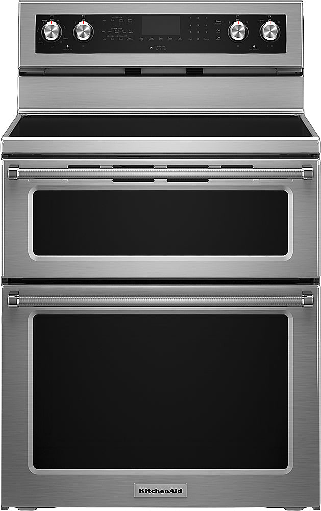 KitchenAid - 6.7 Cu. Ft. Self-Cleaning Freestanding Double Oven Electric Convection Range - Stainless Steel_0