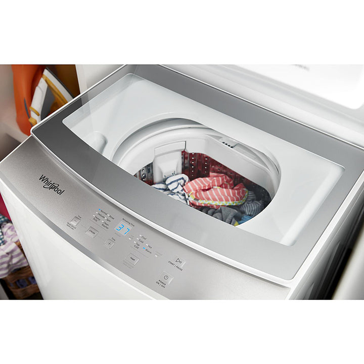 Whirlpool - 1.6 Cu. Ft. Top Load Washer and 3.4 Cu. Ft. Electric Dryer with Smooth Wave Stainless Steel Wash Basket - White_3