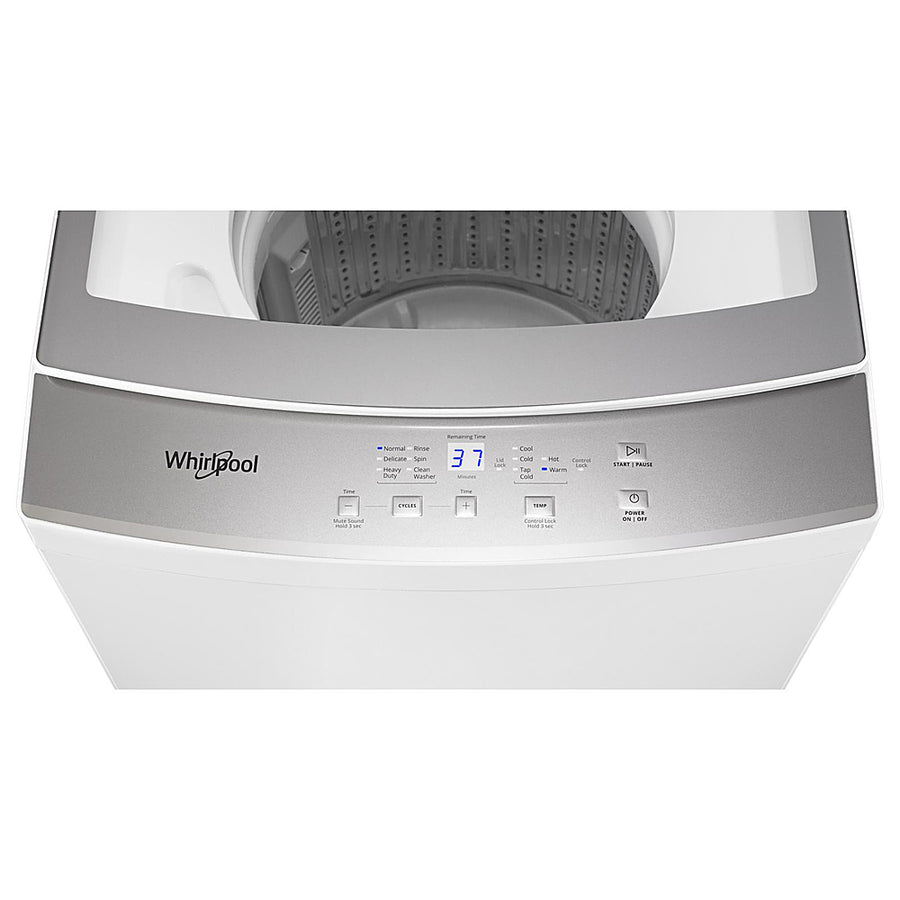 Whirlpool - 1.6 Cu. Ft. Top Load Washer and 3.4 Cu. Ft. Electric Dryer with Smooth Wave Stainless Steel Wash Basket - White_0