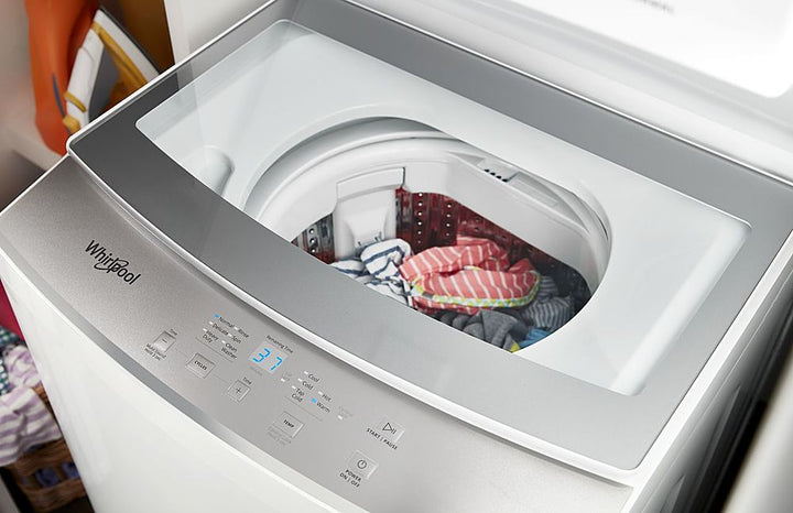 Whirlpool - 1.6 Cu. Ft. Top Load Washer and 3.4 Cu. Ft. Electric Dryer with Smooth Wave Stainless Steel Wash Basket - White_8