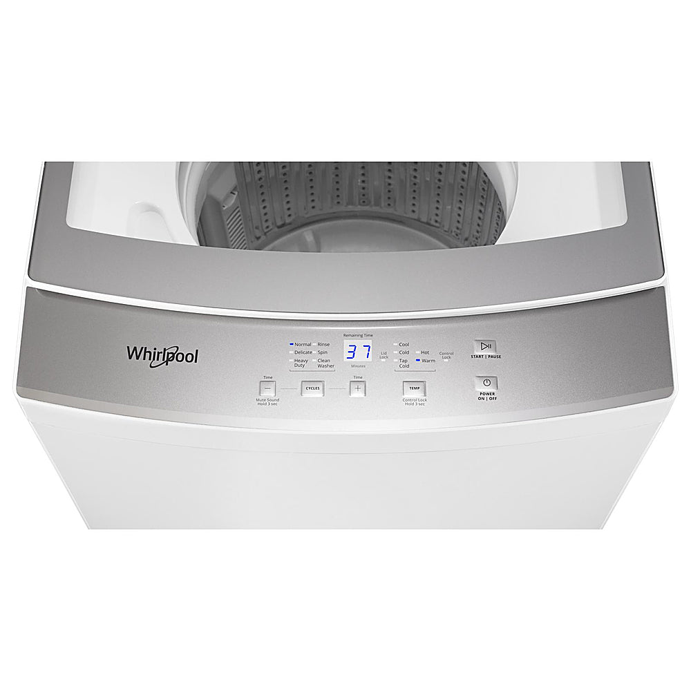 Whirlpool - 1.6 Cu. Ft. Top Load Washer and 3.4 Cu. Ft. Electric Dryer with Smooth Wave Stainless Steel Wash Basket - White_1