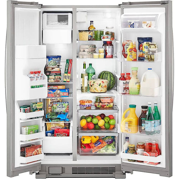 Whirlpool - 24.6 Cu. Ft. Side-by-Side Refrigerator - Monochromatic Stainless Steel_1