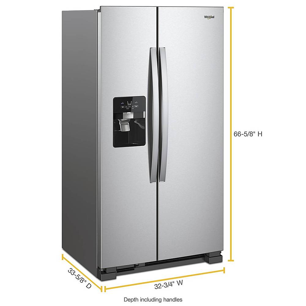 Whirlpool - 21.4 Cu. Ft. Side-by-Side Refrigerator - Monochromatic Stainless Steel_1