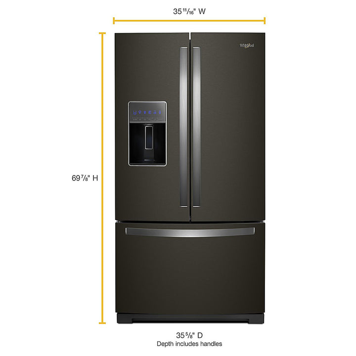 Whirlpool - 27 Cu. Ft. French Door Refrigerator with Platter Pocket - Black Stainless Steel_8