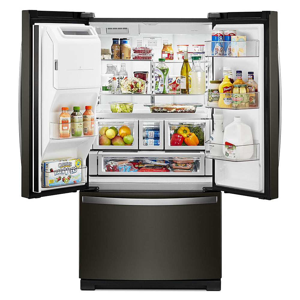 Whirlpool - 27 Cu. Ft. French Door Refrigerator with Platter Pocket - Black Stainless Steel_13