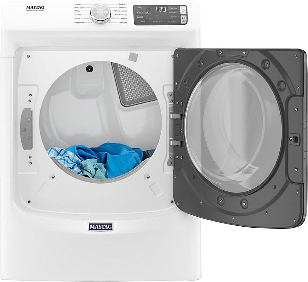 Maytag - 7.3 Cu. Ft. Stackable Electric Dryer with Steam and Extra Power Button - White_3