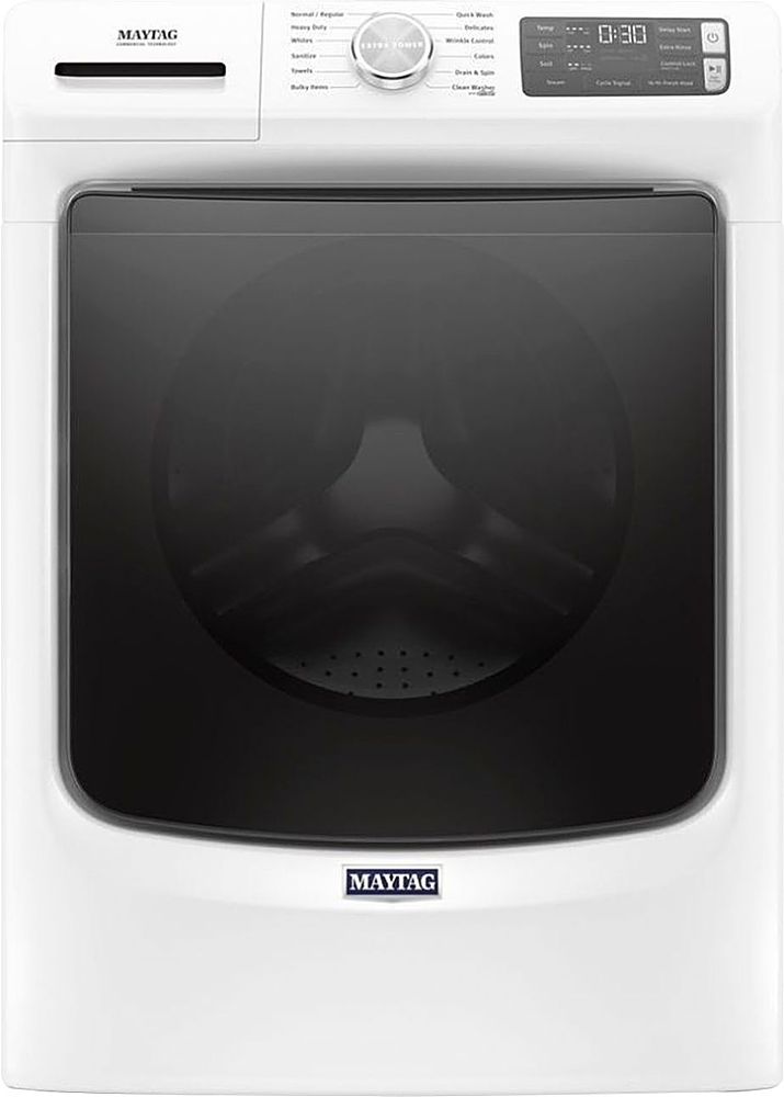 Maytag - 4.8 Cu. Ft. High Efficiency Stackable Front Load Washer with Steam and Fresh Hold - White_0