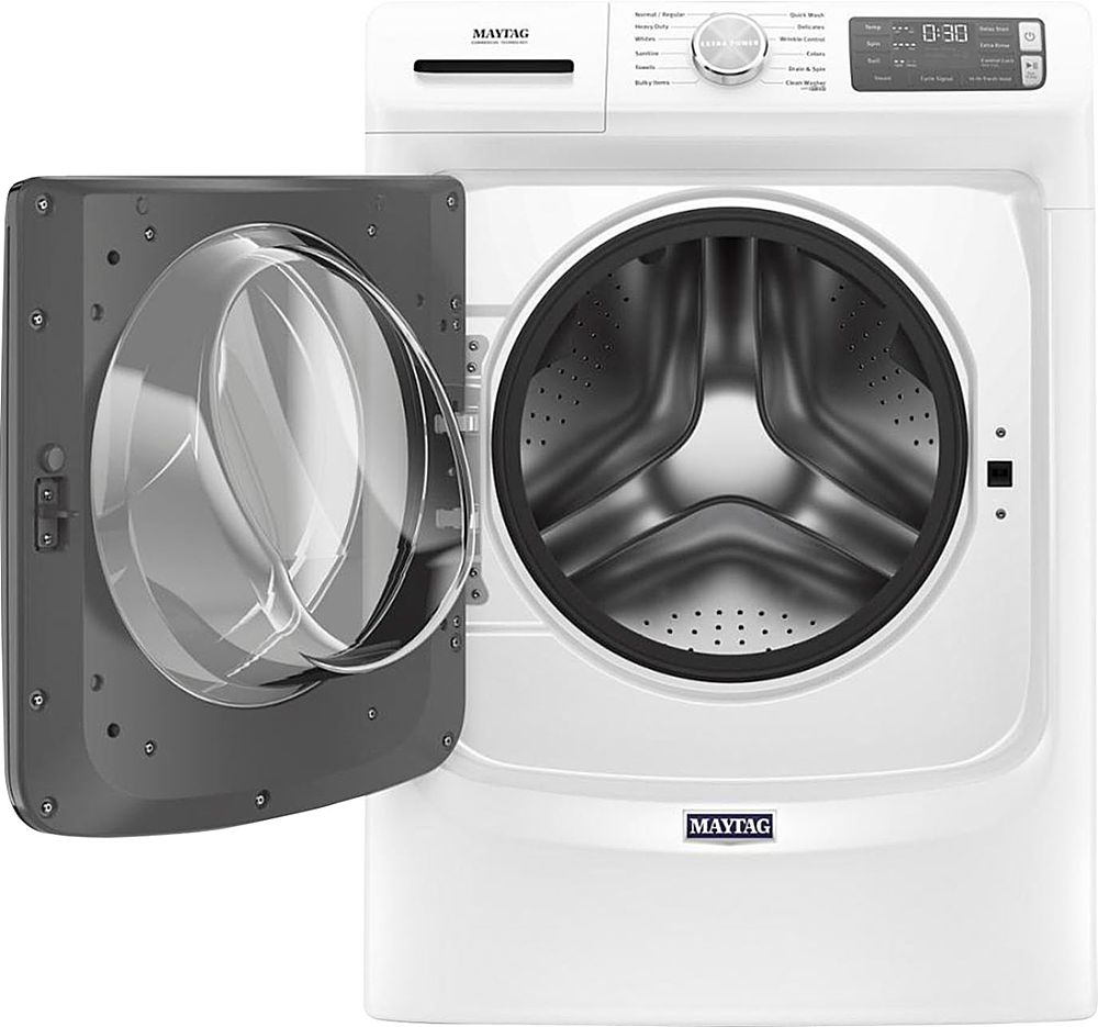 Maytag - 4.8 Cu. Ft. High Efficiency Stackable Front Load Washer with Steam and Fresh Hold - White_2