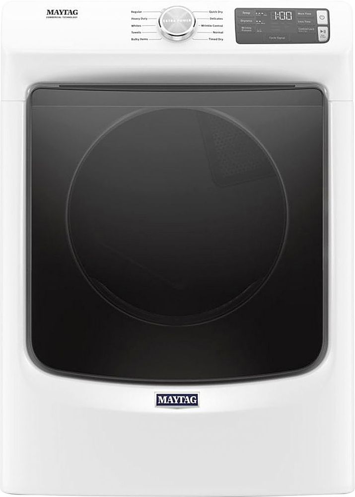 Maytag - 7.3 Cu. Ft. Stackable Electric Dryer with Extra Power Button - White_0